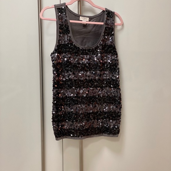 NWOT Ann Taylor Loft sparkly tank gray size Small - Picture 3 of 4